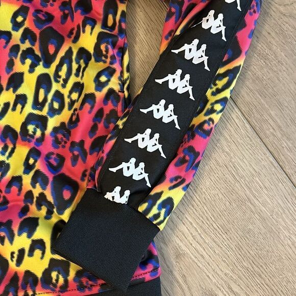 LIKE NEW KAPPA 222 BANDA WANNISTON LEOPARD PRINT SLIM TRACK JACKET SIZE SMALL - Picture 5 of 8